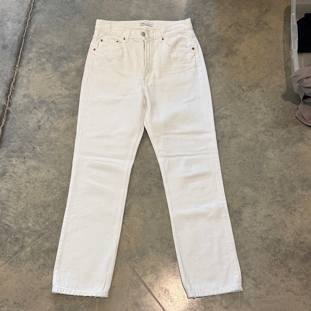 Zara White Denim Jeans